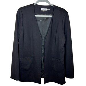 Calvin Klein Womens Black Open Front Blazer Jacket Size 10, NEW
